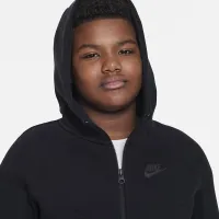 Nike Sportswear Tech Fleece Big дитячі (для хлопчиків) Full-Zip Толстовка з капюшоном (Extended Size) колір чорний