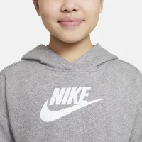 Nike Sportswear Club Big дитячі (Girls') French Terry Cropped Толстовка з капюшоном колір сірий