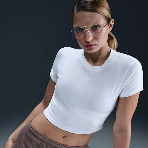 Nike Sportswear Chill Knit женская Cropped футболка цвет белый