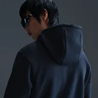 Nike Club мужские Full-Zip Fleece Толстовка с капюшоном синий