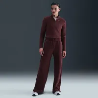 Nike Sportswear Phoenix Plush женская Slim Long-Sleeve Cozy Fleece 1/2-Zip Top цвет красный