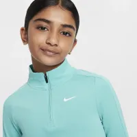 Nike Girls' Dri-FIT Long-Sleeve 1/4-Zip Top цвет зеленый