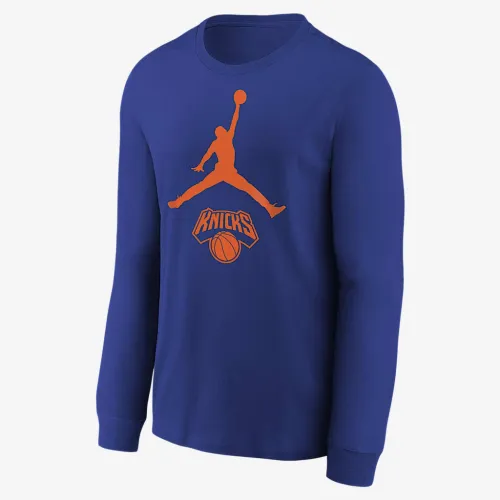 Nike New York Knicks Essential Big дитячі Jordan NBA Long-Sleeve футболка колір чорний