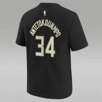 Nike Giannis Antetokounmpo Milwaukee Bucks Statement Edition Big детские Jordan NBA футболка цвет черный