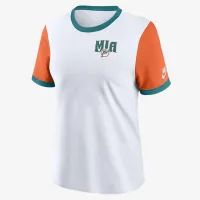 Miami Dolphins Rewind жіноча Nike NFL Ringer футболка колір білий