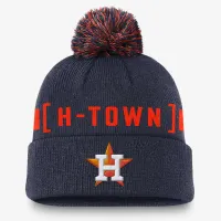 Houston Astros Hometown Peak мужские Nike MLB Cuffed Pom Beanie синий