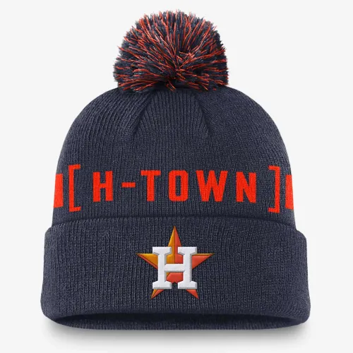 Houston Astros Hometown Peak мужские Nike MLB Cuffed Pom Beanie синий