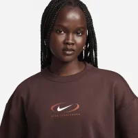 Nike Sportswear Phoenix Fleece женская оверсайз Crew-Neck свитшот цвет коричневый