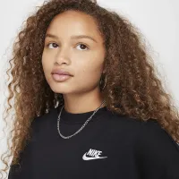 Nike Sportswear Club Fleece Girls' Boxy Crew-Neck свитшот цвет черный