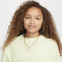 Nike Sportswear Club Fleece Girls' Boxy Crew-Neck свитшот цвет зеленый