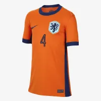 Virgil van Dijk Netherlands National Team 2024 Stadium Home Big детские Nike Dri-FIT Soccer Jersey Orange