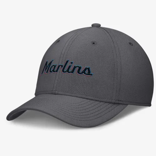 Miami Marlins Swoosh чоловічі Nike Dri-FIT MLB Hat колір сірий
