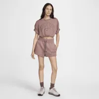 Nike Sportswear Phoenix Fleece жіноча З високою талією шорти колір фіолетовий