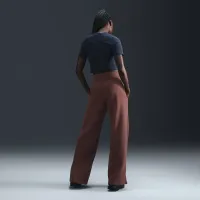 Nike Sportswear Phoenix Fleece женская С высокой Талией Wide-Leg Logo Pants цвет коричневый
