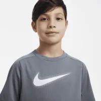 Nike Multi Big детские (для мальчиков) Dri-FIT Graphic тренировочные Top цвет серый
