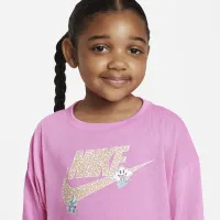 Nike Notebook Print Long Sleeve Knit Top Little Kids Top Pink