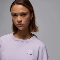 Nike Jordan Flight Fleece женская French Terry Crew-Neck свитшот цвет фиолетовый