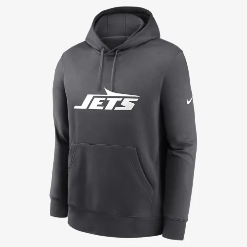 New York Jets Club Logo чоловічі Nike NFL Pullover Толстовка з капюшоном колір сірий