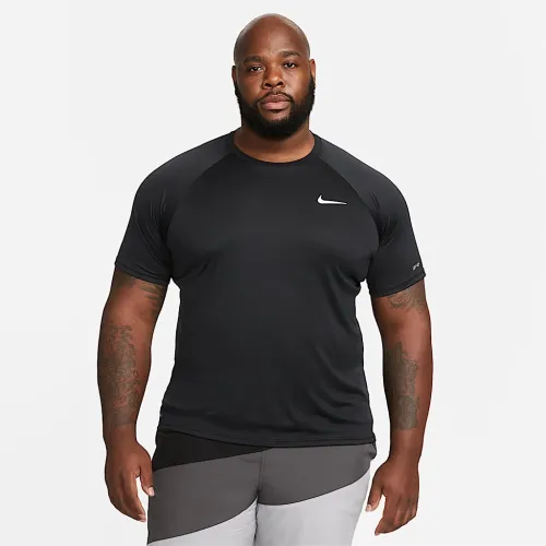 Nike Essential Dri-FIT мужские Short-Sleeve Swim Hydroguard (Extended Size) цвет черный