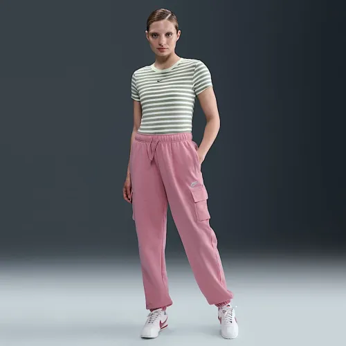 Nike Sportswear Club Fleece женская Mid-Rise оверсайз Cargo Sweatpants Pink