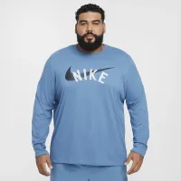 Nike мужские Dri-FIT Long-Sleeve Fitness футболка синий