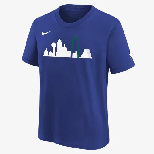 Nike Dallas Mavericks City Edition Big Kids' (Boys') NBA Logo T-Shirt Blue