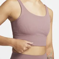 Nike Zenvy Rib женская Light-Support Non-Padded Longline Sports Bra цвет фиолетовый
