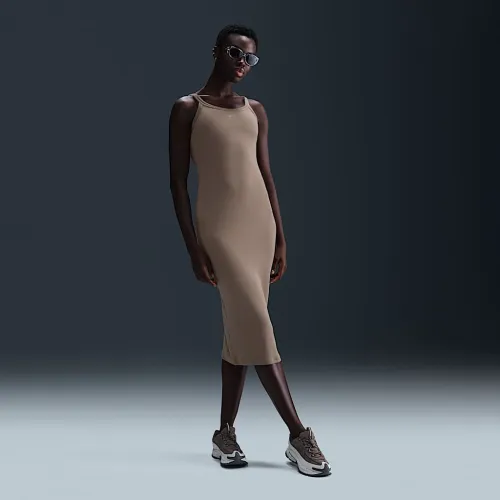 Nike Sportswear Chill Knit жіноча Tight Mini-Rib Tank Костюм колір коричневий
