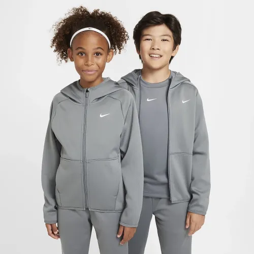 Nike Big детские Therma-FIT Winterized тренировочные Толстовка с капюшоном цвет серый