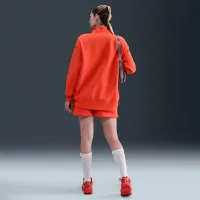 Nike Sportswear Phoenix Fleece женская оверсайз 1/4-Zip Long свитшот цвет красный