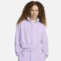 Nike Sportswear Phoenix Fleece женская 1/2-Zip Cropped свитшот цвет фиолетовый