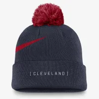 Cleveland Guardians Peak мужские Nike MLB Cuffed Pom Beanie синий