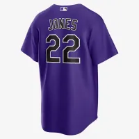 Nolan Jones Colorado Rockies мужские Nike MLB Replica Jersey цвет фиолетовый