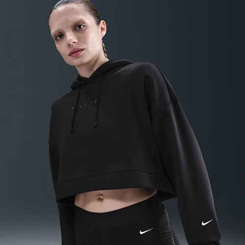 Nike Pro женская Therma-FIT Fleece Толстовка с капюшоном цвет черный