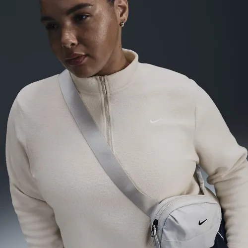 Nike Sportswear Phoenix Plush женская Slim Long-Sleeve Cozy Fleece 1/2-Zip Top (большие размеры) цвет коричневый