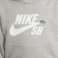 Nike SB Icon Fleece EasyOn Big детские оверсайз Pullover Толстовка с капюшоном цвет серый
