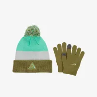 Nike Big детские ACG Pom Beanie набор цвет зеленый