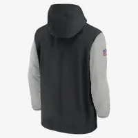 Carolina Panthers Sideline Pre-Game Player мужские Nike NFL 1/2-Zip Hooded Куртка цвет черный