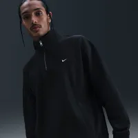 Nike Solo Swoosh чоловічі Fleece Quarter-Zip Top колір чорний