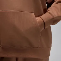 Nike Jordan Flight Fleece женская Satin-Lined Pullover Толстовка с капюшоном (большие размеры) цвет коричневый