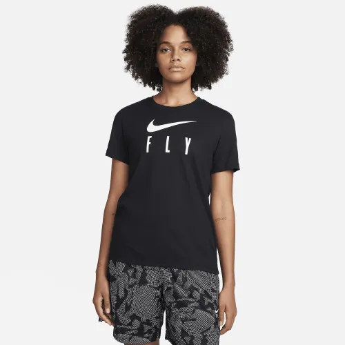 Nike Swoosh Fly женская Dri-FIT Graphic футболка цвет черный