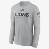 Detroit Lions Salute to Service Mascot Edge Legend мужские Nike NFL Long-Sleeve футболка цвет серый