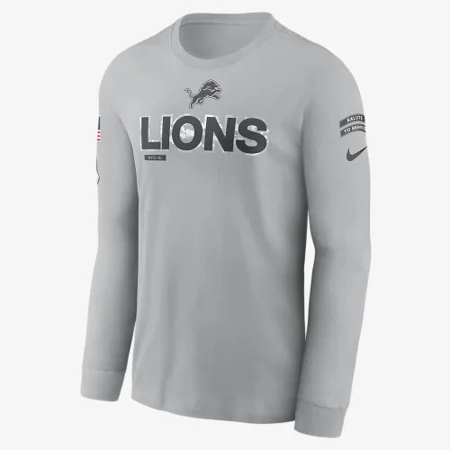 Detroit Lions Salute to Service Mascot Edge Legend мужские Nike NFL Long-Sleeve футболка цвет серый