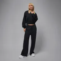 Nike Jordan Brooklyn Fleece жіноча Cropped Full-Zip Толстовка з капюшоном колір чорний