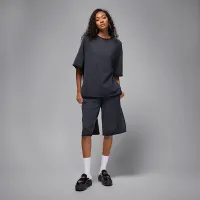 Nike Jordan Flight Fleece жіноча оверсайз Short-Sleeve French Terry Top колір чорний