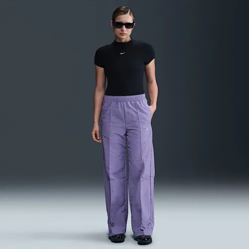 Nike Sportswear Everything Wovens женская Mid-Rise Open-Hem Pants цвет фиолетовый