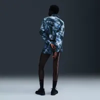 Nike One женская Therma-FIT оверсайз 1/2-Zip Fleece Printed Top синий