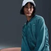 Nike Sportswear Chill Terry женская Loose Full-Zip French Terry Толстовка с капюшоном синий