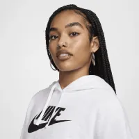 Nike Sportswear Club Fleece женская оверсайз Crop Graphic Толстовка с капюшоном цвет коричневый