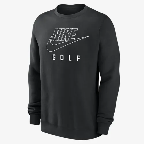 Nike Swoosh Club Fleece чоловічі для гольфу Pullover Crew-Neck світшот колір чорний